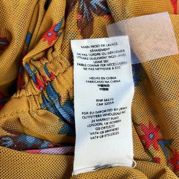 Free People Mustard Yellow Wild Flower Honey Mesh Top. Size XS/Small. - Picture 14 of 14